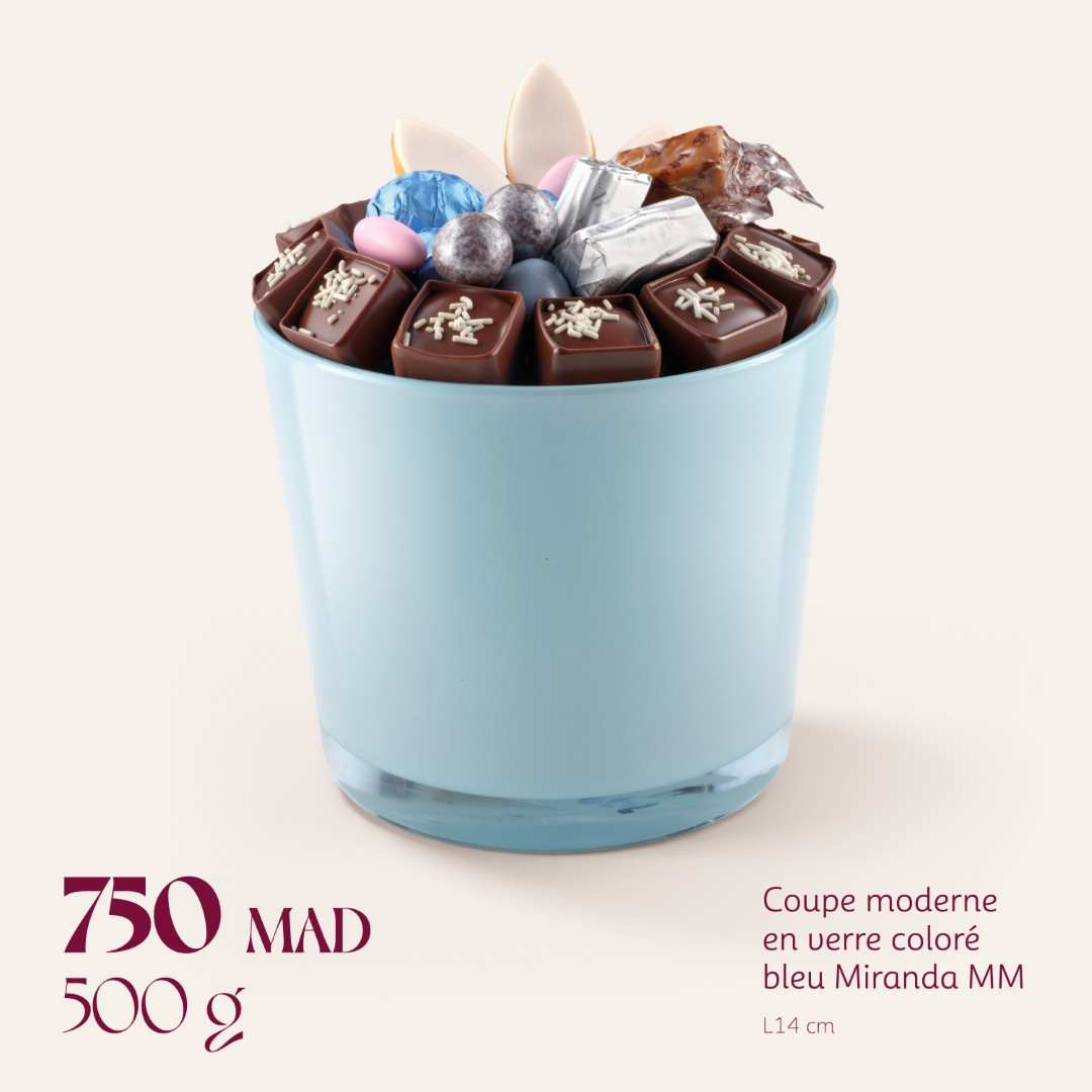 Coupe moderne en verre coloré bleu Miranda